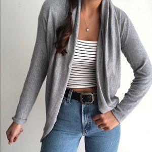 Angora gray open front cardigan